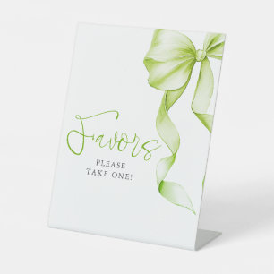 Sage Green Bow Bridal Shower Favours Pedestal Sign
