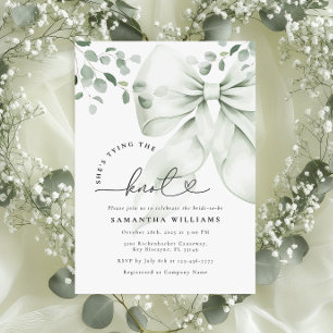 Sage Green Bow Eucalyptus Bridal Shower Invitation