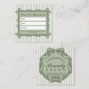 Sage Green Bow Frame Appointment Reminder Card