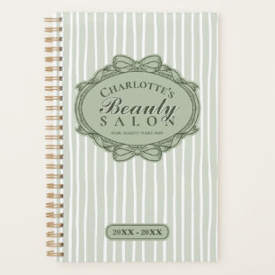 Sage Green Bow Frame Beauty Salon Appointment Planner