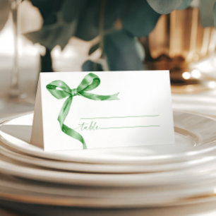 Sage Green Bow Wedding Place Card