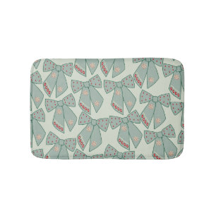Sage Green Bows Bath Mat