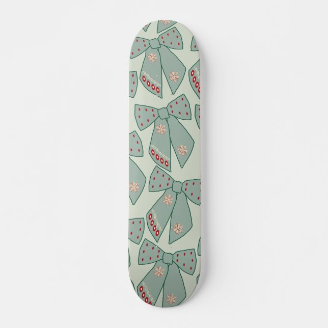 Sage Green Bows Skateboard (Front)