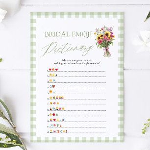 Sage Green Bridal Shower Emoji Pictionary Game Invitation
