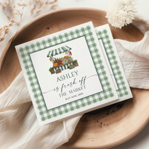 Sage Green Bridal Shower Fresh Off The Market  Napkin