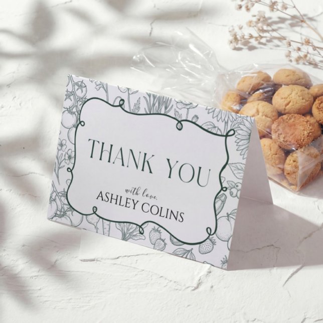 Sage Green Bridal Shower Thank You Card (Creator Uploaded)