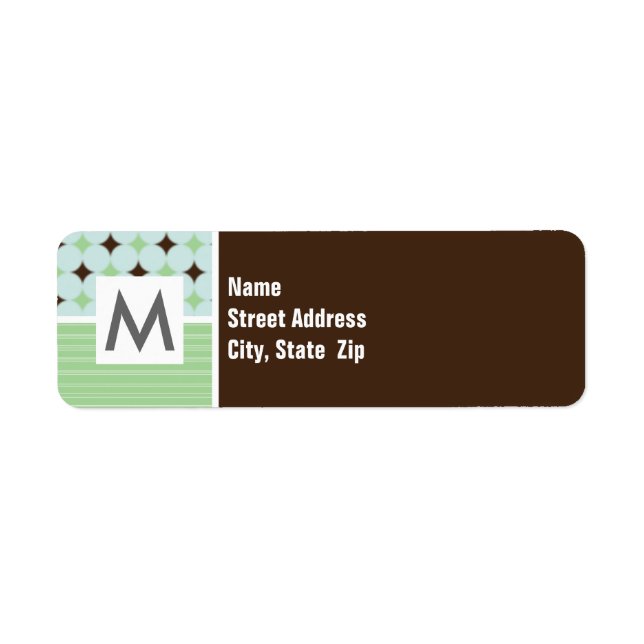 Sage Green & Brown Return Address Label (Front)