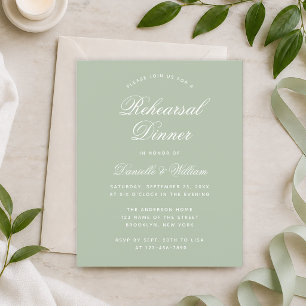 Sage Green Budget Rehearsal Dinner Invitation