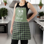 Sage Green Buffalo Plaid Kitchen Name Apron<br><div class="desc">Introducing our stylish Buffalo Plaid Kitchen Name Apron, a must-have accessory for the modern chef. Made from high-quality materials, this apron combines classic buffalo plaid design with a personalised touch. Crafted for both style and functionality, the apron features a timeless buffalo plaid pattern that adds a touch of rustic charm...</div>