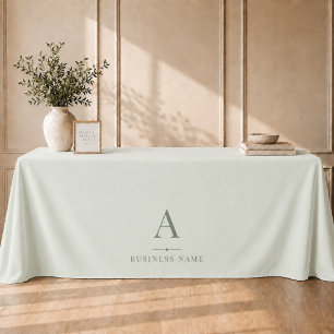 Sage Green Business Branded Table Banner Tablecloth