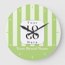 Sage Green Business Logo Custom Wall Clock