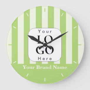 Sage Green Business Logo Custom Wall Clock