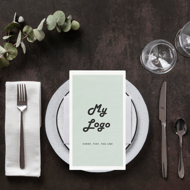 Sage green business logo napkin (Creator Uploaded)