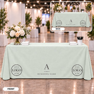 Sage Green Business Logo Pop-Up Shop Tablecloth