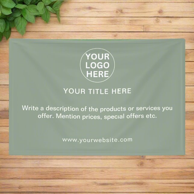 Sage Green Business Logo & Text Professional Promo Banner (Creator Uploaded)