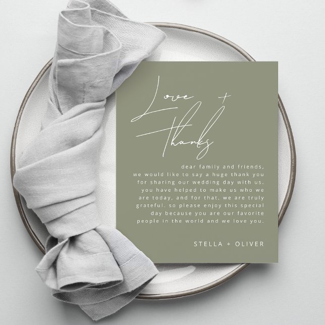 Sage Green Calligraphy Wedding Reception Card (Sage Green Calligraphy Wedding Reception Card)