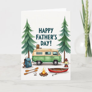 Sage Green Camper Fathers Day Card