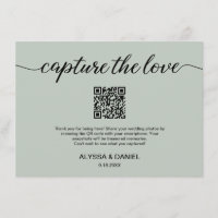 Sage Green Capture the love QR code wedding photo