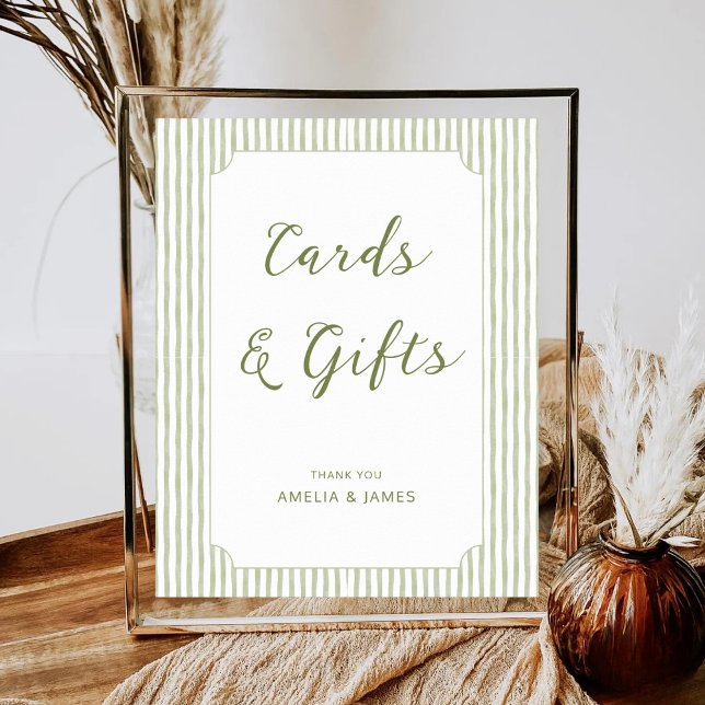 Sage Green Cards and Gifts Wedding Bridal Shower Poster (Creator Uploaded)
