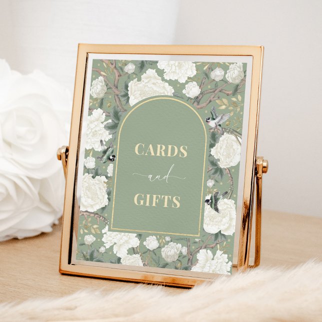 Sage Green Cards & Gifts Elegant Chinoiserie Sign (Creator Uploaded)