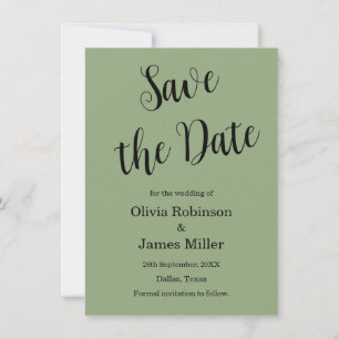 Sage Green Casual Wedding Save The Date