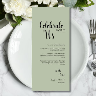 Sage Green Celebrate With Us Place Setting Cards
