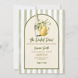 Sage Green Champagne Pear Bridal Shower Invitation