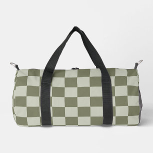 Sage Green Checkerboard Duffle Bag