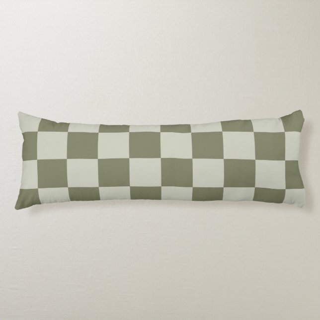 Sage Green Chequerboard Body Cushion (Front)