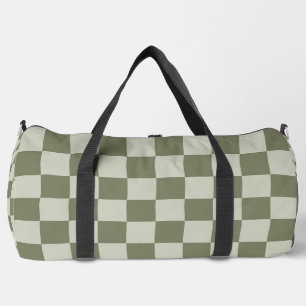 Sage Green Chequerboard Duffle Bag