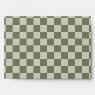 Sage Green Chequerboard Envelope