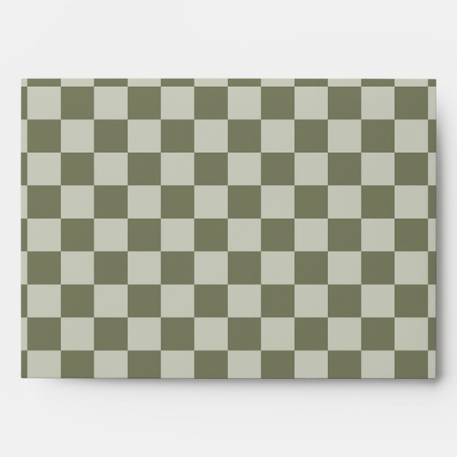 Sage Green Chequerboard Envelope (Front)