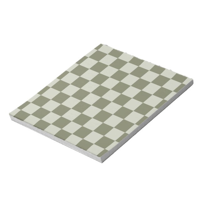 Sage Green Chequerboard Notepad (Rotated)