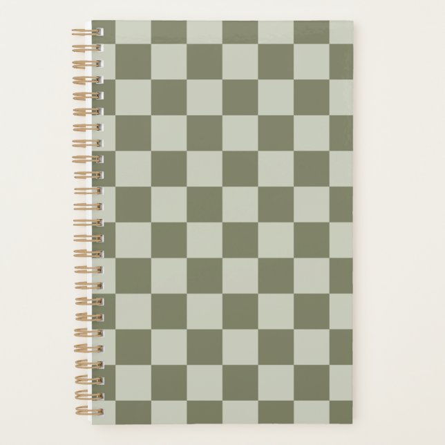 Sage Green Chequerboard Planner (Front)
