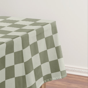 Sage Green Chequerboard Tablecloth