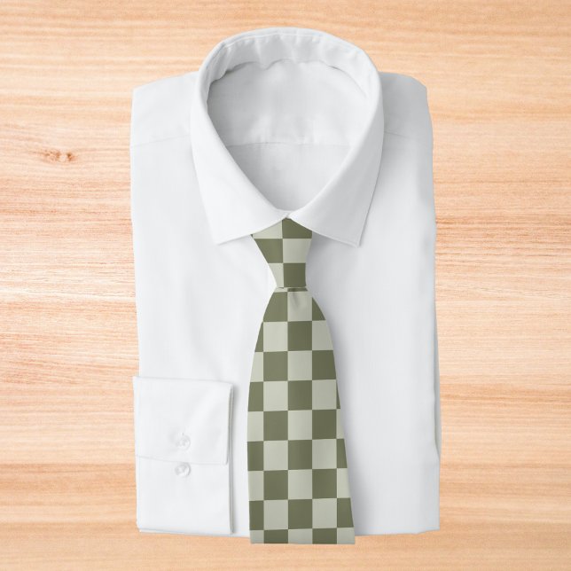Sage Green Chequerboard Tie (Creator Uploaded)