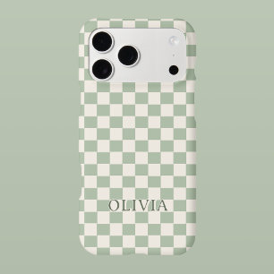 Sage Green Chequered Personalised Name