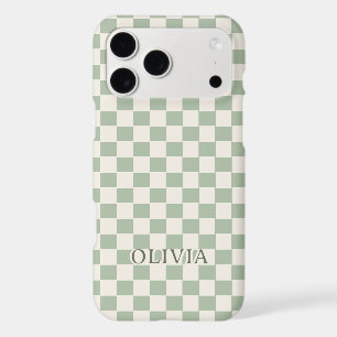 Sage Green Chequered Personalised Name 