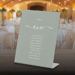 Sage Green Chic Script Table Number Seating Chart Pedestal Sign<br><div class="desc">These sage green signature script table number seating chart signs are perfect for all celebrations. Designed by Thisisnotme©</div>