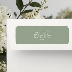 Sage Green Chic Simple Clean Wedding Return Address Label
