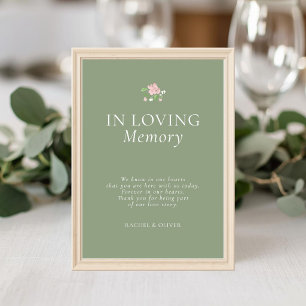 Sage Green Chic Wedding In Loving Memory Poster