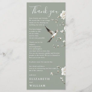 Sage Green Chinoiserie Wedding Thank You Card