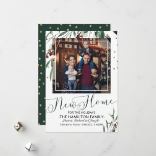 Sage Green Christmas Moving Announcement Photo