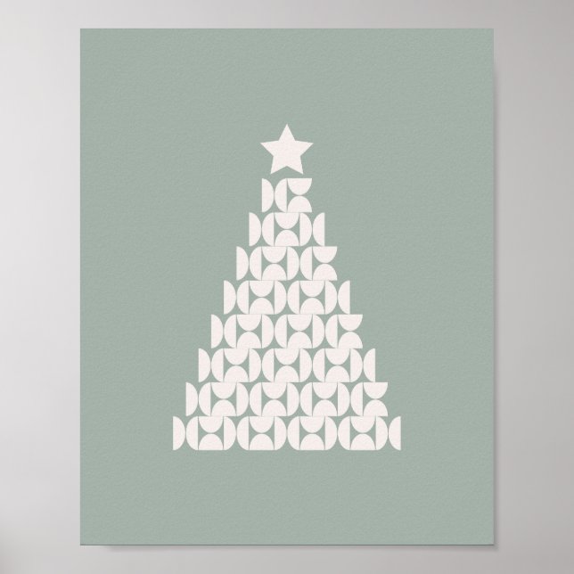 Sage Green Christmas Tree Poster (Front)