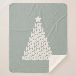 Sage Green Christmas Tree Sherpa Blanket