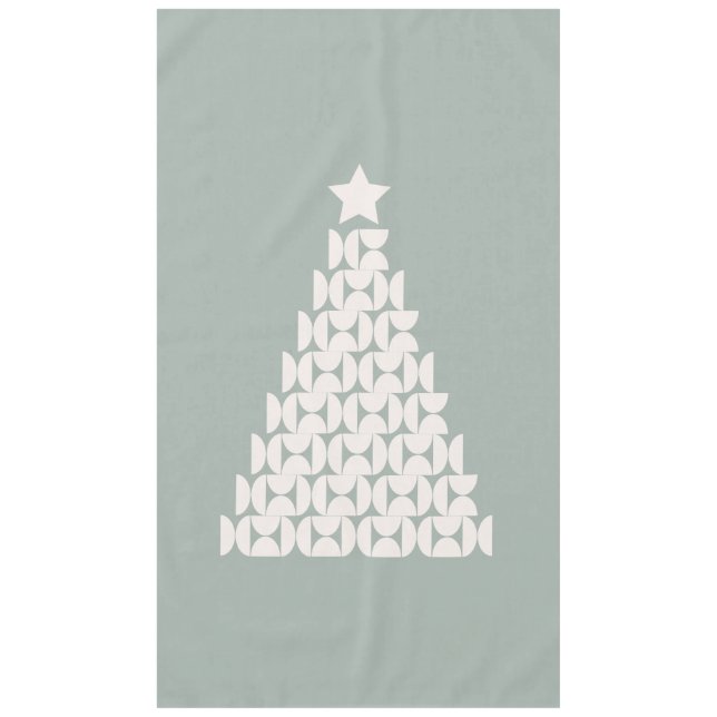 Sage Green Christmas Tree Tablecloth (Front)