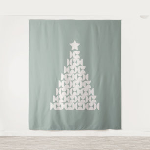 Sage Green Christmas Tree Tapestry