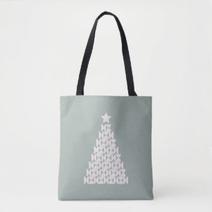 Sage Green Christmas Tree Tote Bag