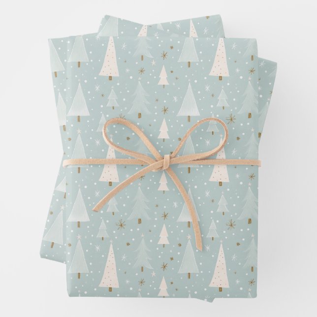 Sage Green Christmas Wrapping Paper (In situ)