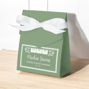 Sage Green Cielito Lindo Mexican Baby Shower Favour Box
